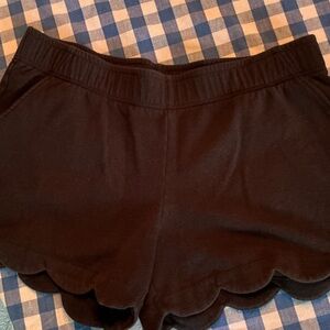 Black Scalloped Hem Lilly Knitted Women's Shorts